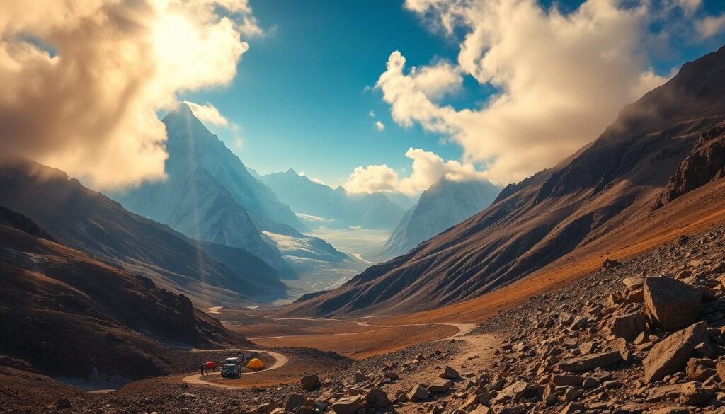 Pemandangan puncak Masherbrum Pemandangan puncak Masherbrum